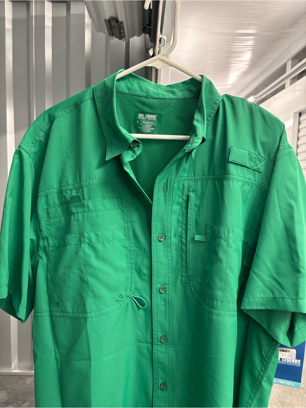 NWT Reel Legends Salt Water II Men's Green SS Fishing Button-Up Shirt Vented L - Picture 3 of 16